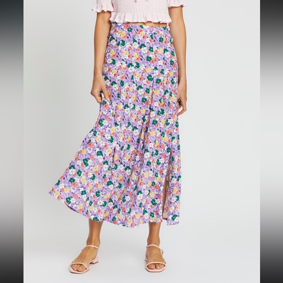 FAITHFULL the Brand RARE Cuesta Midi Skirt in Nefeli Print - Size 10 - Picture 11 of 15